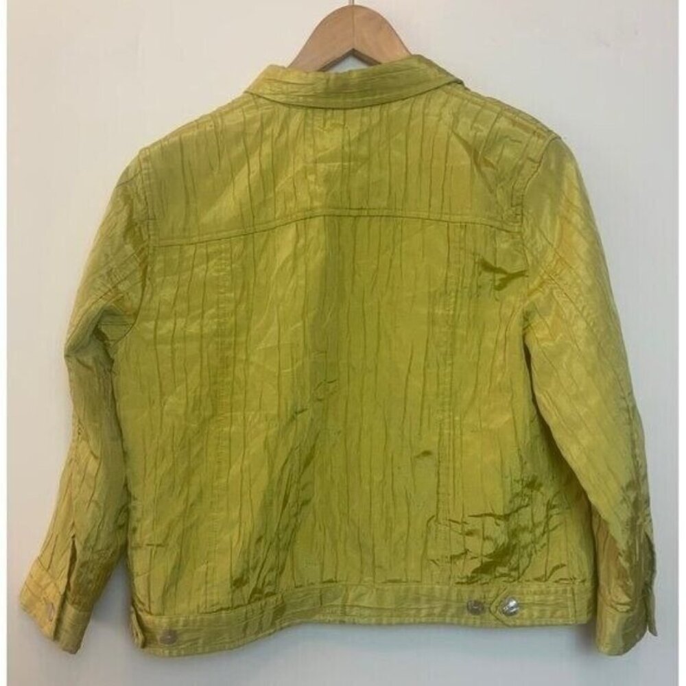 Ruby Rd. Petite Women's Jacket Lime Button Down Closure Textured Fabric Size 12P - Picture 4 of 10